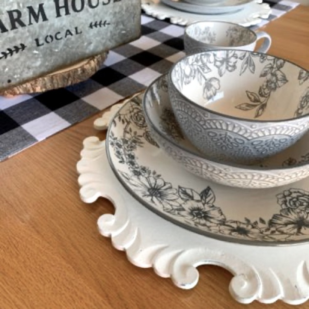 Pier1 Carved White Charger